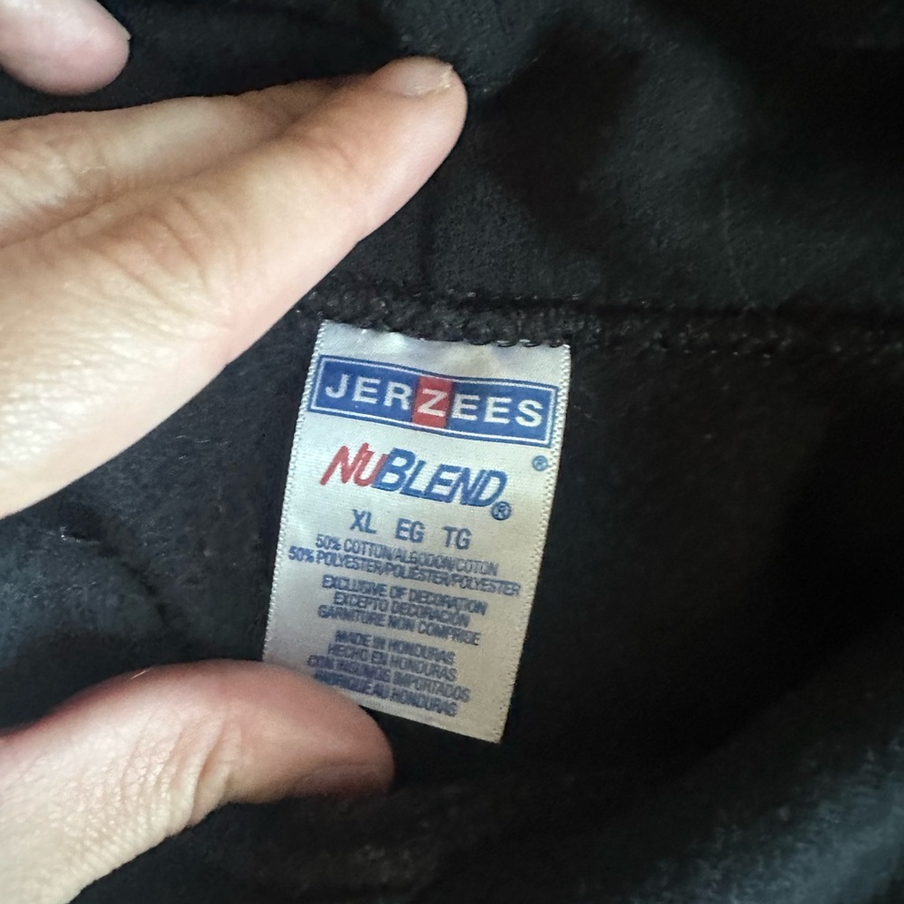 Jerzees Black Sweatshirt with Graphic Design - Picture 3 of 3